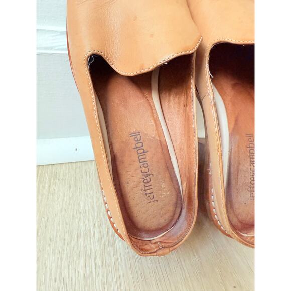 Jeffrey Campbell Morrigan Tan Leather Loafer Mules 6.5 - Picture 3 of 6